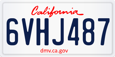 CA license plate 6VHJ487