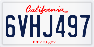 CA license plate 6VHJ497