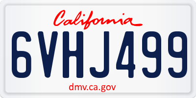 CA license plate 6VHJ499