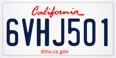 CA license plate 6VHJ501