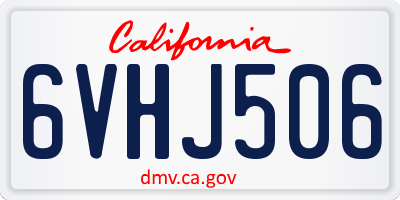 CA license plate 6VHJ506