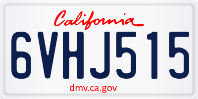 CA license plate 6VHJ515