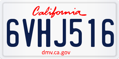 CA license plate 6VHJ516