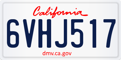 CA license plate 6VHJ517