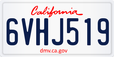 CA license plate 6VHJ519