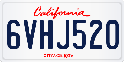 CA license plate 6VHJ520