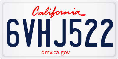 CA license plate 6VHJ522