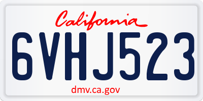 CA license plate 6VHJ523