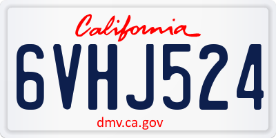 CA license plate 6VHJ524