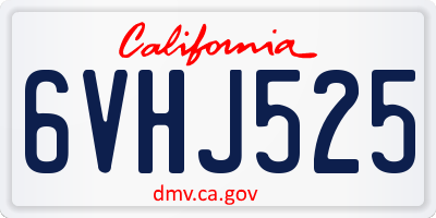 CA license plate 6VHJ525