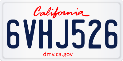 CA license plate 6VHJ526