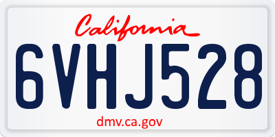 CA license plate 6VHJ528