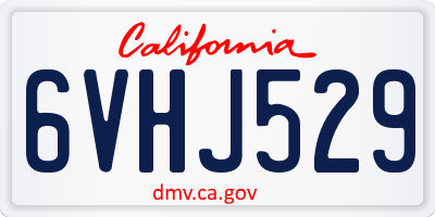 CA license plate 6VHJ529