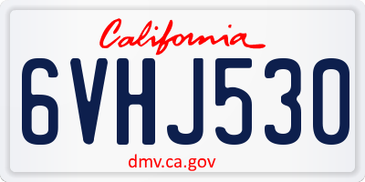 CA license plate 6VHJ530