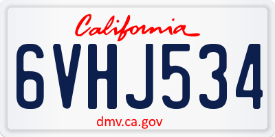 CA license plate 6VHJ534
