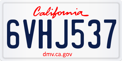 CA license plate 6VHJ537