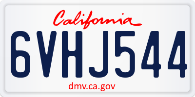 CA license plate 6VHJ544