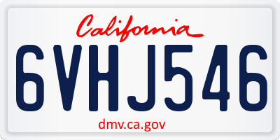 CA license plate 6VHJ546