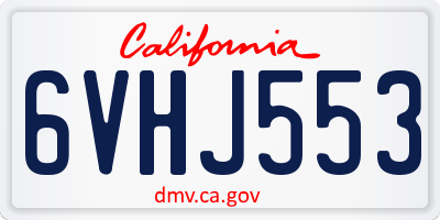 CA license plate 6VHJ553