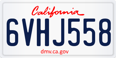 CA license plate 6VHJ558