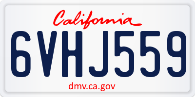 CA license plate 6VHJ559