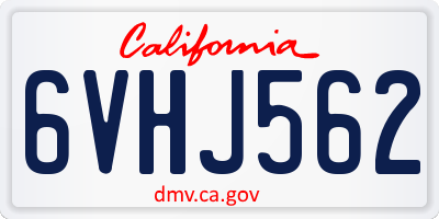 CA license plate 6VHJ562