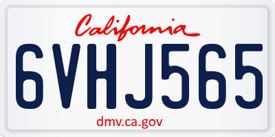 CA license plate 6VHJ565