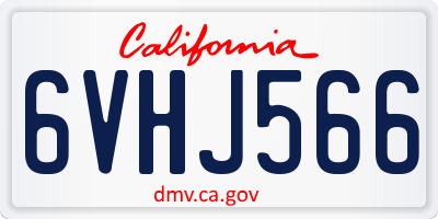 CA license plate 6VHJ566