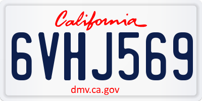 CA license plate 6VHJ569