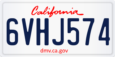 CA license plate 6VHJ574