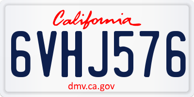 CA license plate 6VHJ576