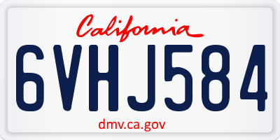 CA license plate 6VHJ584