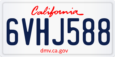 CA license plate 6VHJ588