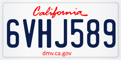 CA license plate 6VHJ589
