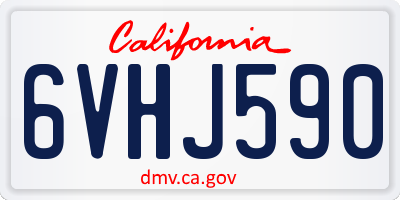 CA license plate 6VHJ590