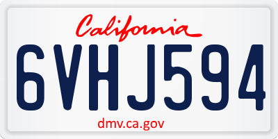 CA license plate 6VHJ594