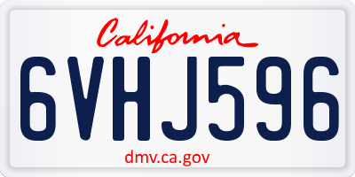 CA license plate 6VHJ596