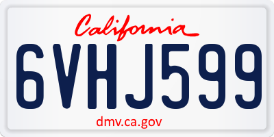CA license plate 6VHJ599