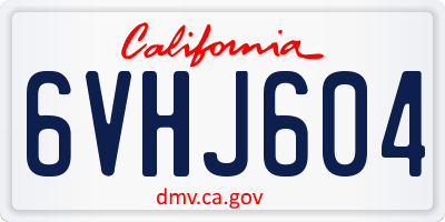 CA license plate 6VHJ604