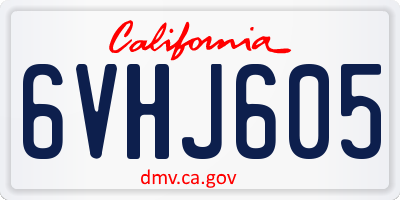 CA license plate 6VHJ605
