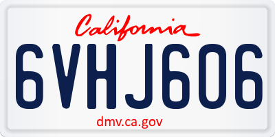 CA license plate 6VHJ606