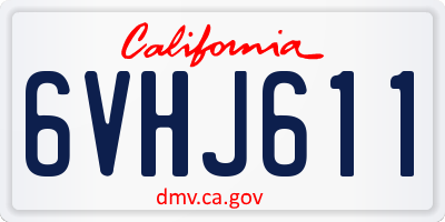 CA license plate 6VHJ611