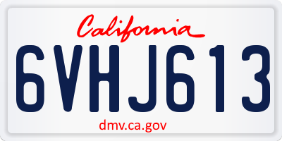 CA license plate 6VHJ613