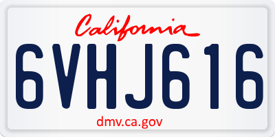 CA license plate 6VHJ616