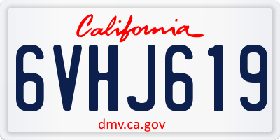 CA license plate 6VHJ619