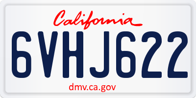 CA license plate 6VHJ622