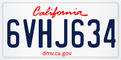 CA license plate 6VHJ634