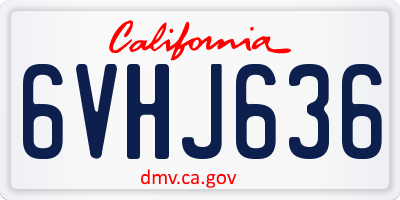CA license plate 6VHJ636