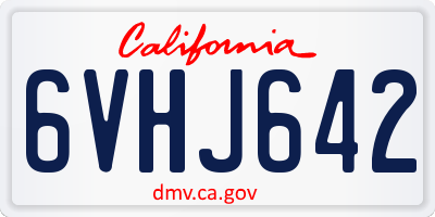 CA license plate 6VHJ642
