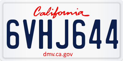 CA license plate 6VHJ644